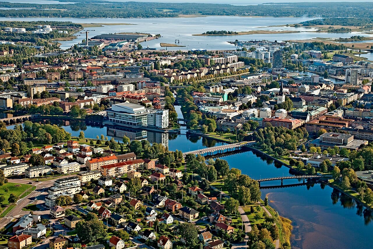 Aerial-vy över Karlstad