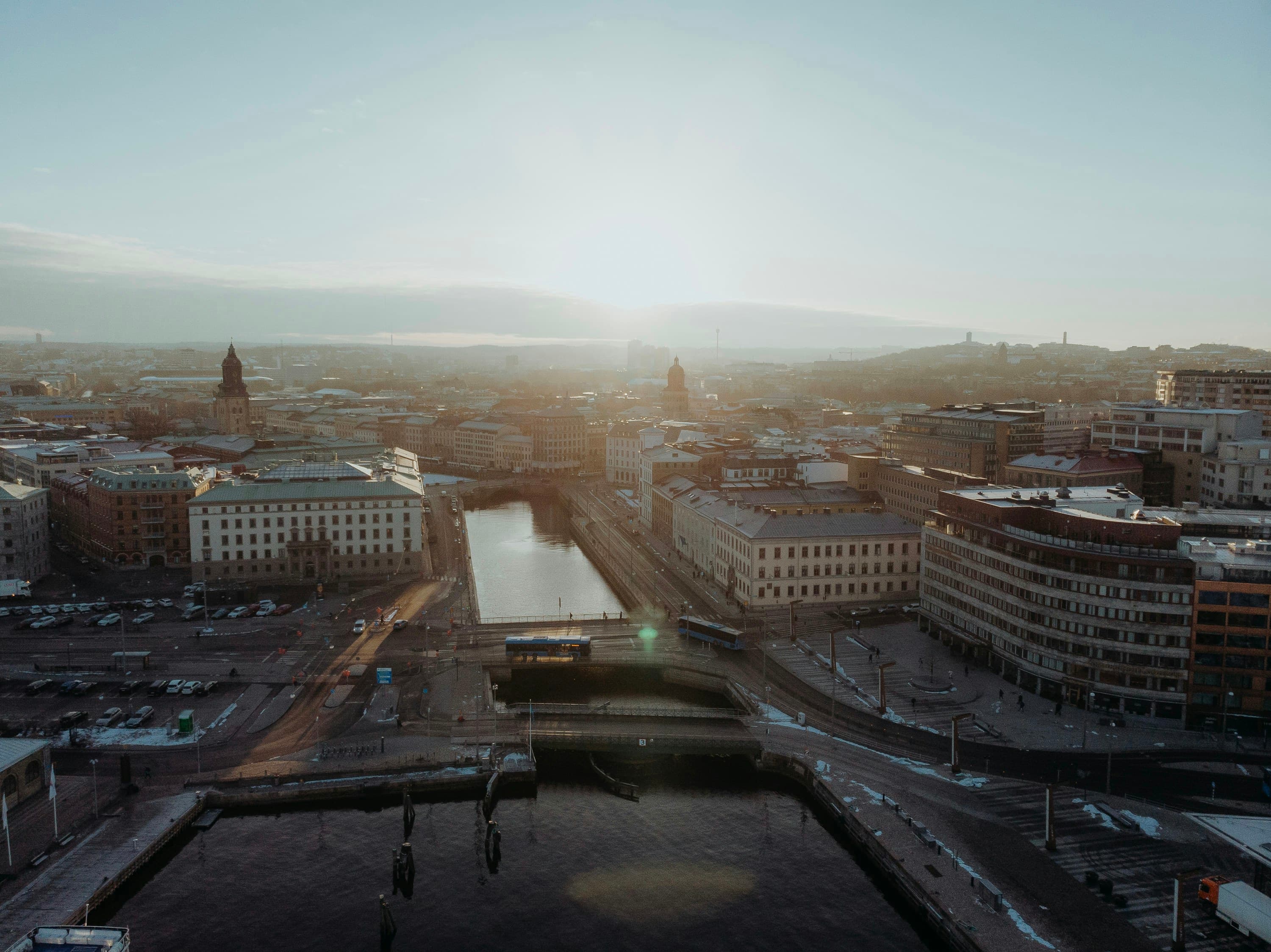 Vy över Göteborgs centrala stadsdelar
